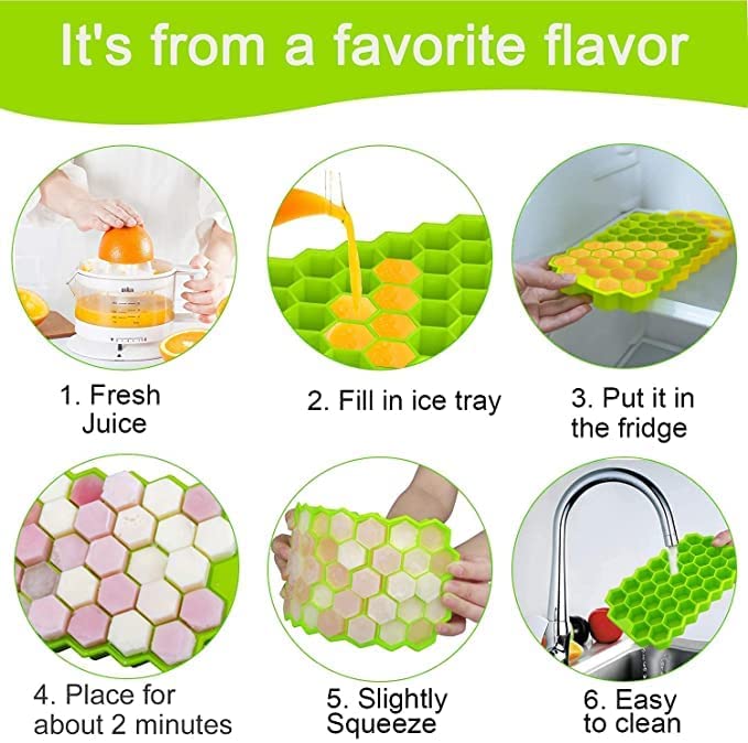 7161 Flexible Silicone Honeycomb Design 37 cavity Ice Cube Moulds Trays Small Cubes For Whiskey Tray For Fridge (Multicolor) DeoDap 7161 Flexible Silicone Honeycomb Design 37 cavity Ice Cube Moulds Trays Small Cubes For Whiskey Tray For Fridge (Multicolor) DeoDap